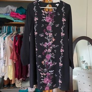 Target long sleeve chiffon shift dress - Navy